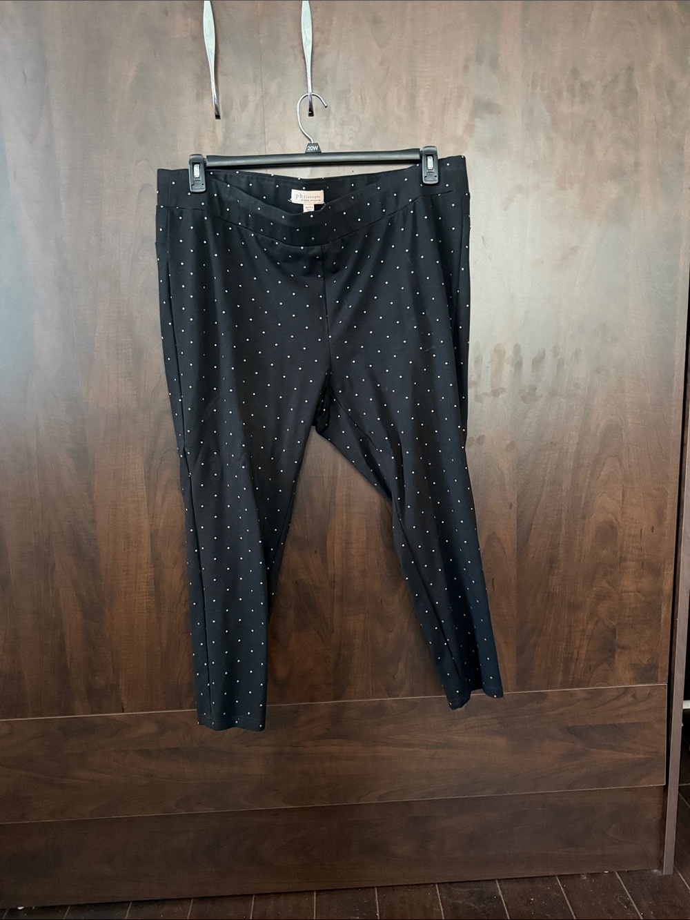 Philosophy Black Jogger Pants with White Dot Print